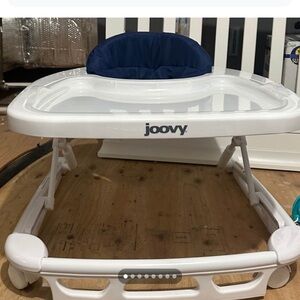 Joovy White and Blue Baby Walker